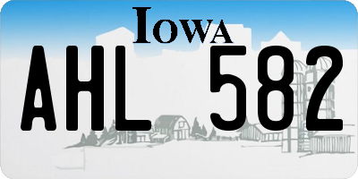 IA license plate AHL582