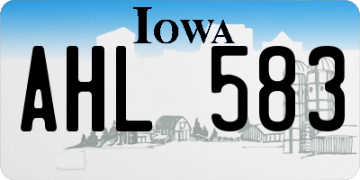 IA license plate AHL583