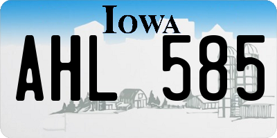 IA license plate AHL585