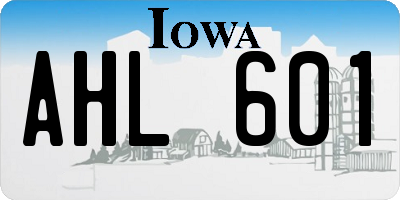 IA license plate AHL601