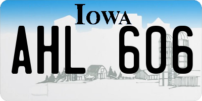 IA license plate AHL606
