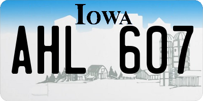 IA license plate AHL607