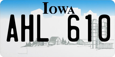 IA license plate AHL610