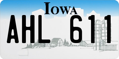 IA license plate AHL611