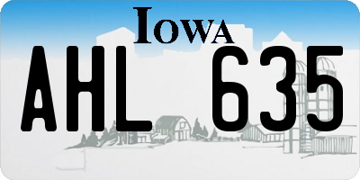 IA license plate AHL635