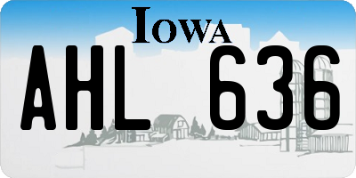 IA license plate AHL636