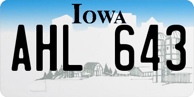 IA license plate AHL643