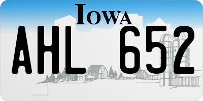 IA license plate AHL652