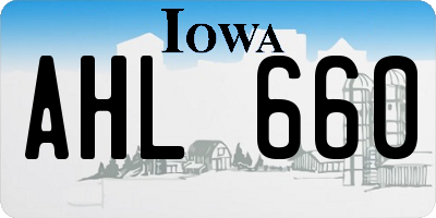 IA license plate AHL660