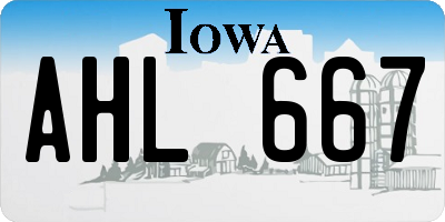 IA license plate AHL667