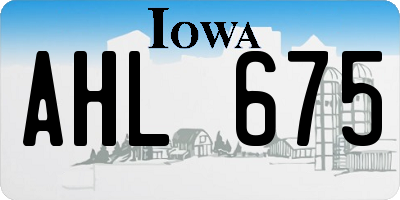 IA license plate AHL675