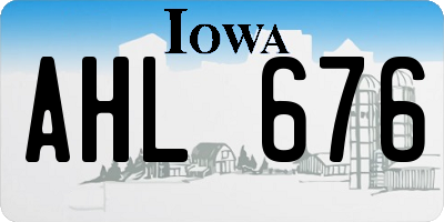 IA license plate AHL676