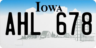 IA license plate AHL678