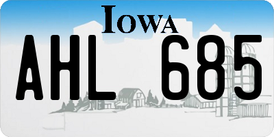 IA license plate AHL685