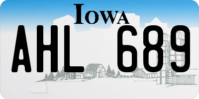 IA license plate AHL689