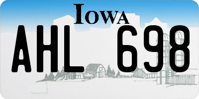 IA license plate AHL698