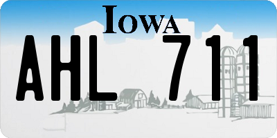 IA license plate AHL711