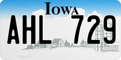 IA license plate AHL729