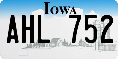 IA license plate AHL752