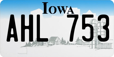 IA license plate AHL753