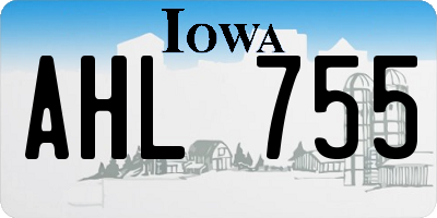 IA license plate AHL755