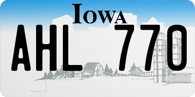 IA license plate AHL770