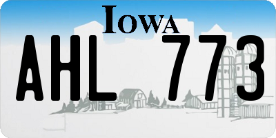 IA license plate AHL773
