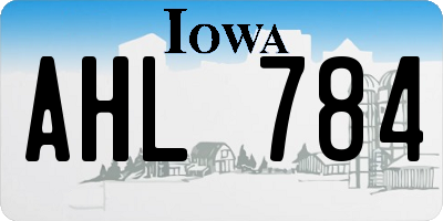 IA license plate AHL784