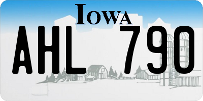 IA license plate AHL790