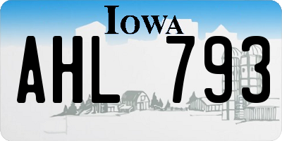 IA license plate AHL793