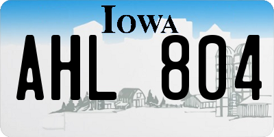 IA license plate AHL804