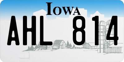 IA license plate AHL814