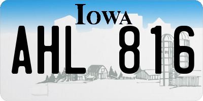 IA license plate AHL816