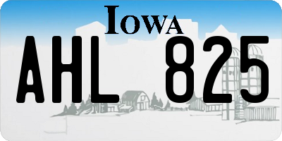 IA license plate AHL825