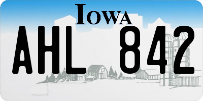 IA license plate AHL842