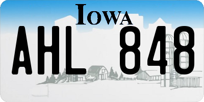 IA license plate AHL848