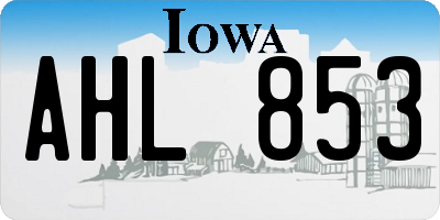 IA license plate AHL853