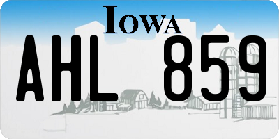 IA license plate AHL859