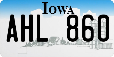 IA license plate AHL860