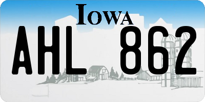 IA license plate AHL862