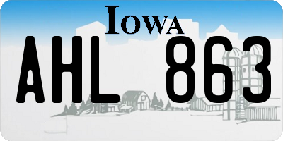 IA license plate AHL863