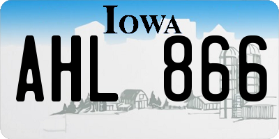IA license plate AHL866