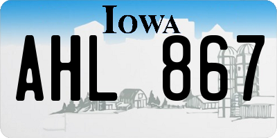 IA license plate AHL867
