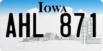 IA license plate AHL871