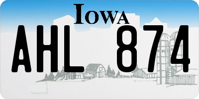 IA license plate AHL874