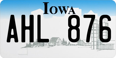 IA license plate AHL876