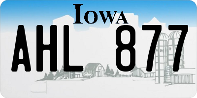 IA license plate AHL877