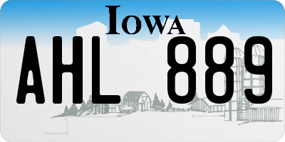 IA license plate AHL889