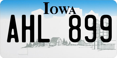 IA license plate AHL899