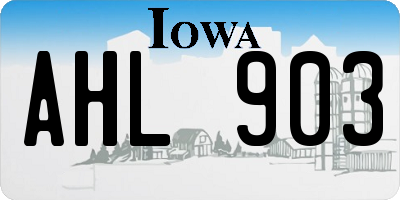 IA license plate AHL903